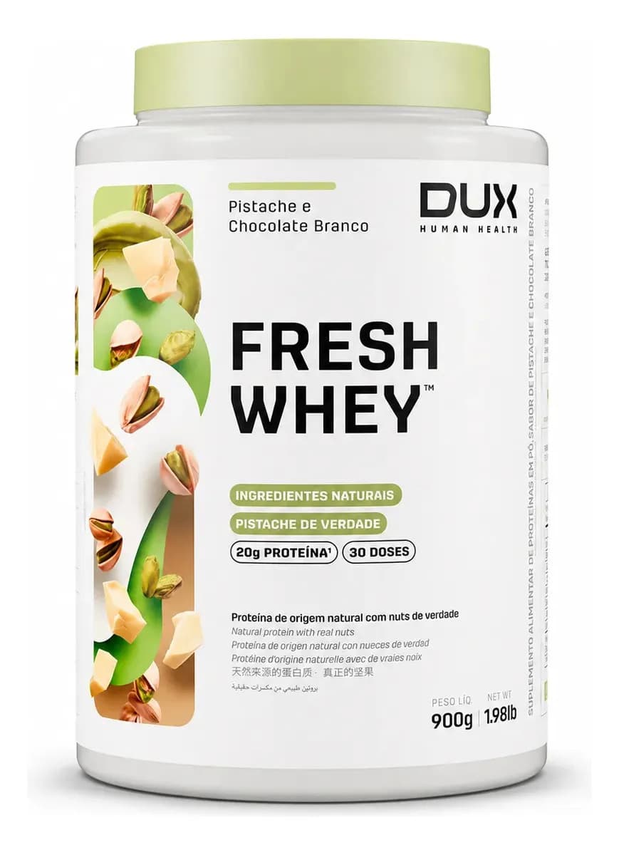 Dux Nutrition Whey Protein Fresh Whey Dux 900g Pistache Chocolate Branco