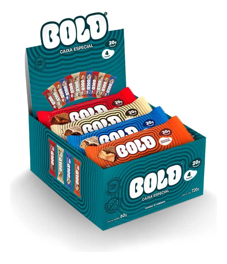 Bold Snacks Bold Bar Barra De 20g De Proteína 12 Un Barrinha Bold Snacks Sabor Caixa Mista Especial