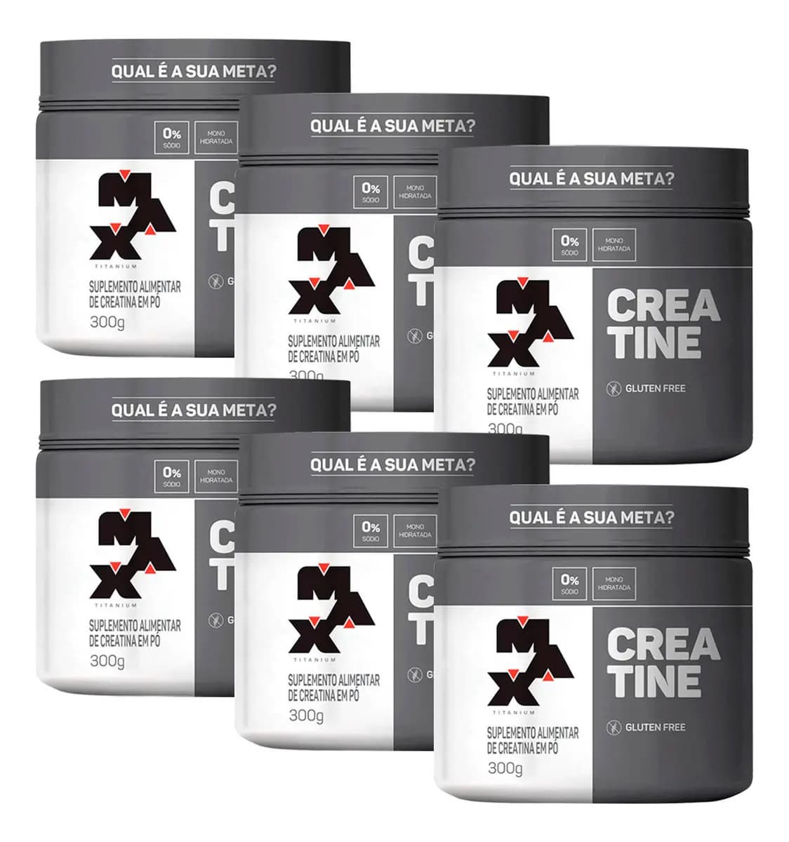 Max Titanium Kit 6 Creatina Max Titanium 300g Sem Sabor