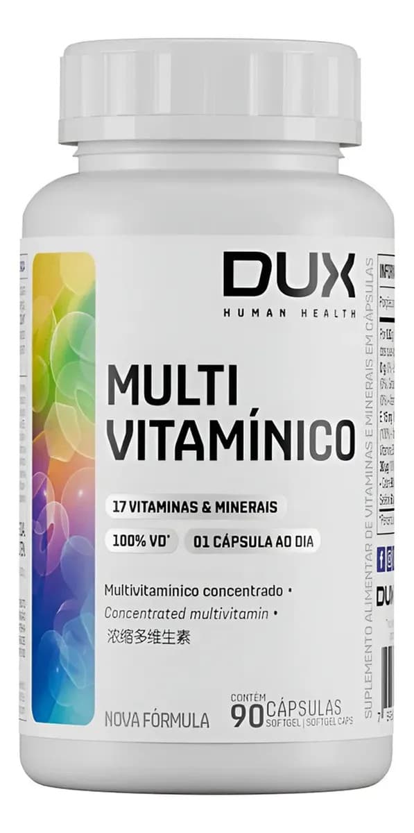 Nobrand Multivitamínico Dux 90 Cápsulas Vitaminas Minerais Saúde