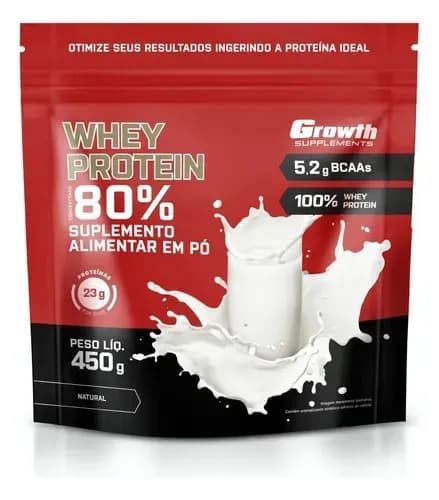 Growth Supplements Whey Protein Concentrado 450g Growth Supplements Natural