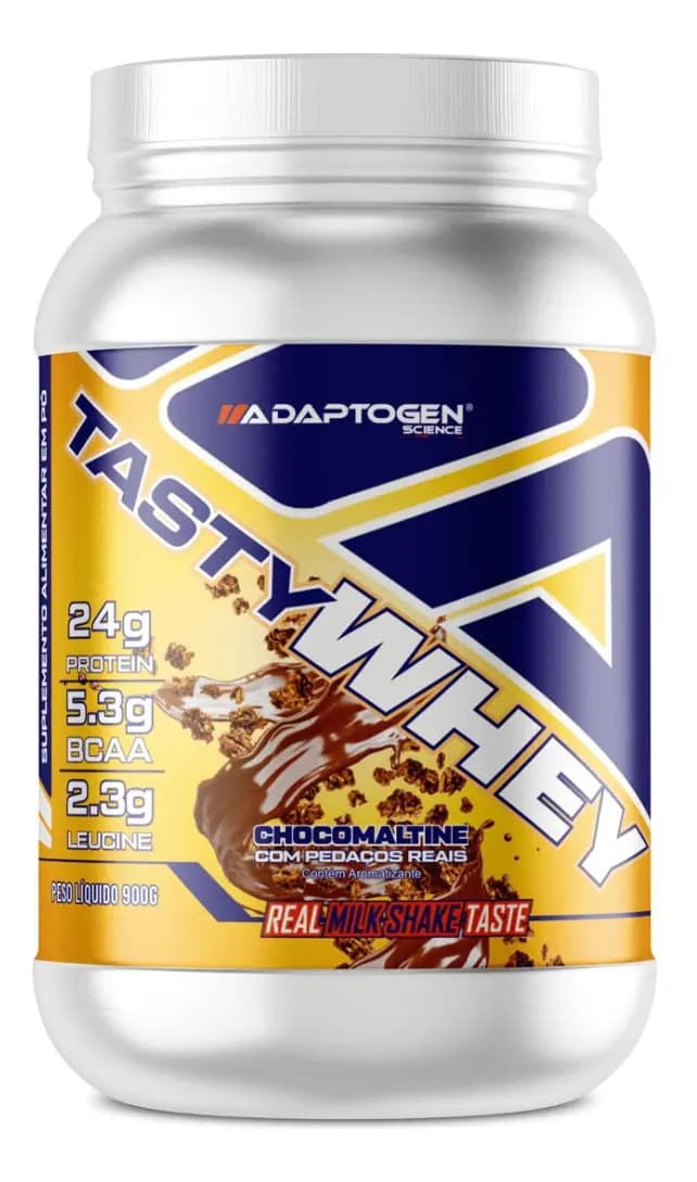 Adaptogen Science Suplemento Tasty Whey 3w Gourmet Whey Protein Adaptogen Science Pote 900g Sabor Chocomaltine