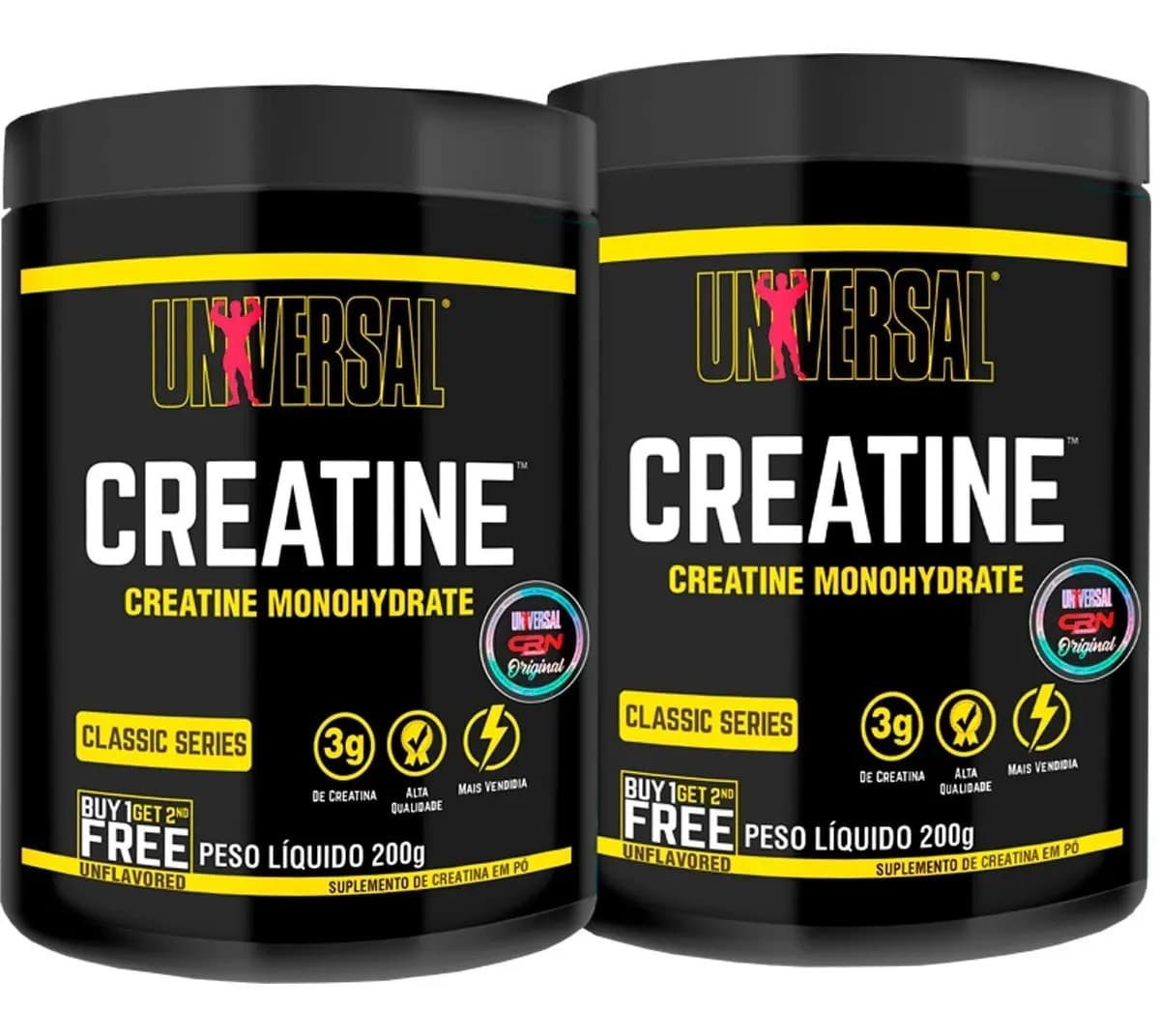 Universal Nutrition Creatina Monohidratada Universal Nutrition em Pó 400g Kit com 2 Potes