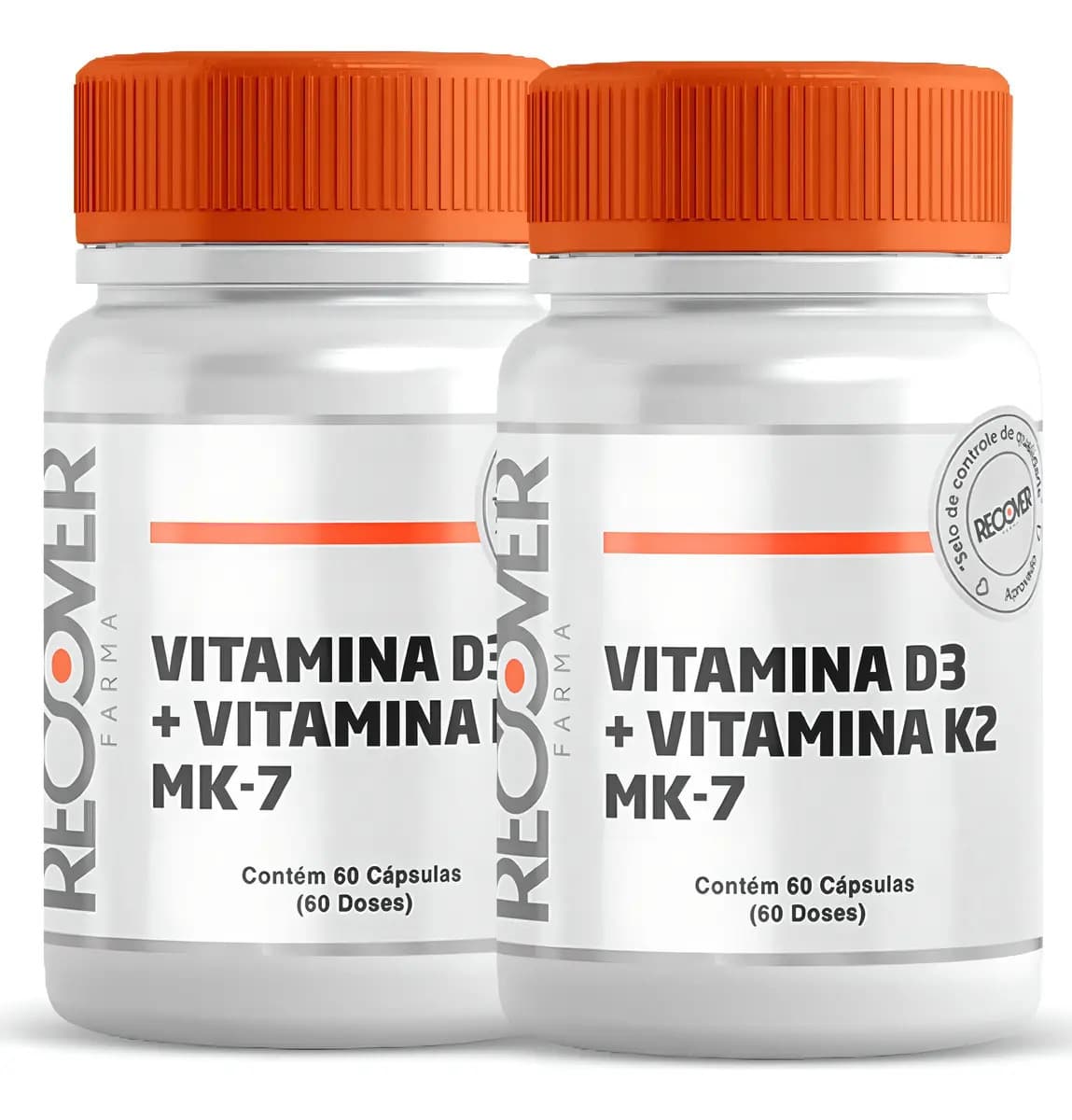 Recover Farma Kit 2x Vitaminas D3 K2 Mk-7 10000 Ui 200 Mcg - 60 Cápsulas