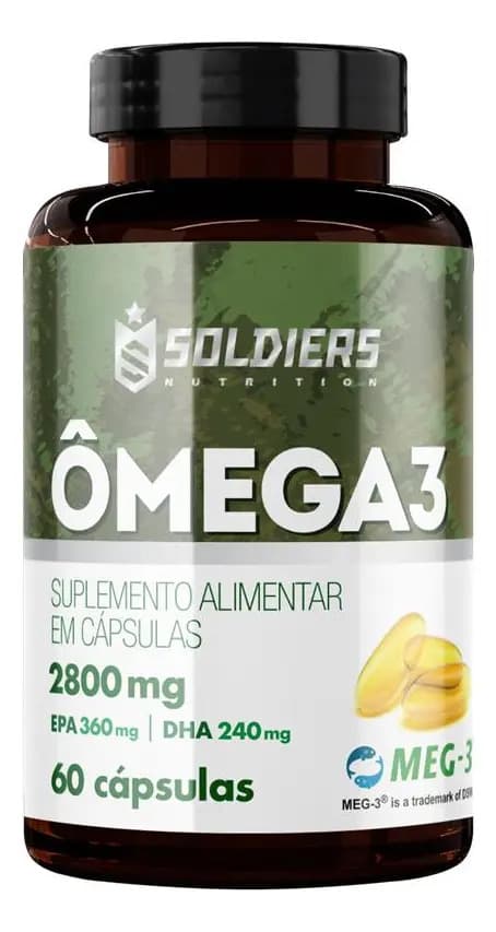 Soldiers Nutrition Ômega 3 1000mg 60 Cápsulas Soldiers Nutrition Coração Vitamina