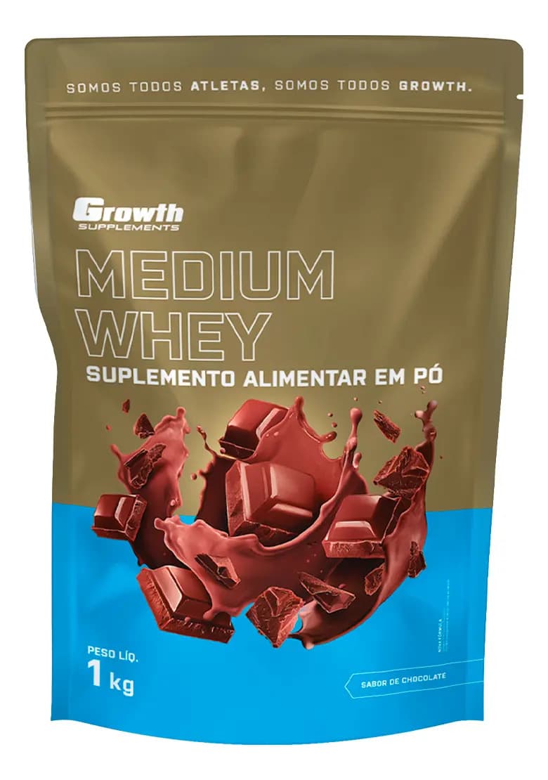 Growth Supplements Whey Protein Medium 1kg Growth Supplementos - Chocolate