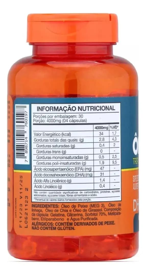 Katigua Ômega 3 DHA EPA ALA Tripla Fonte 120 Cápsulas - Katiguá