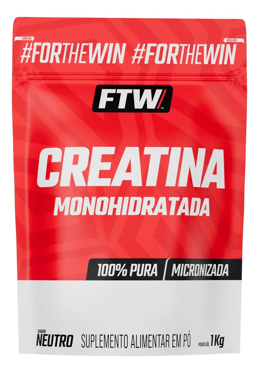 FTW Creatina Monohidratada Pura 1kg Refil Suplemento em Pó 100% - FTW