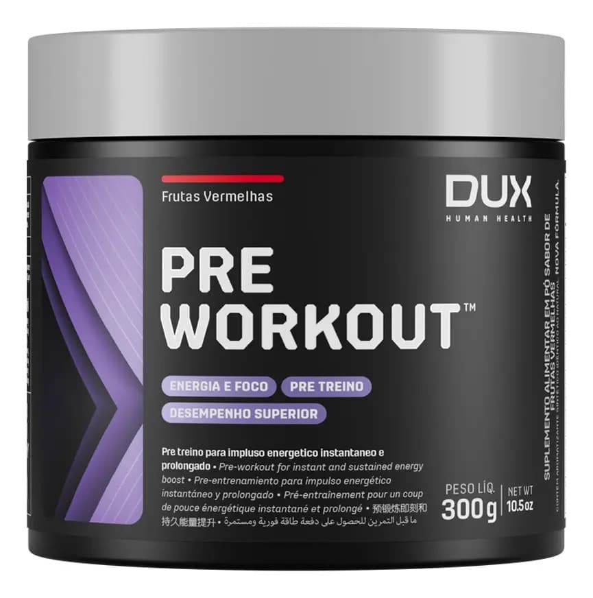 Dux Nutrition Pre Workout - Pote 300g Dux Nutrition - Sabor Frutas Vermelhas