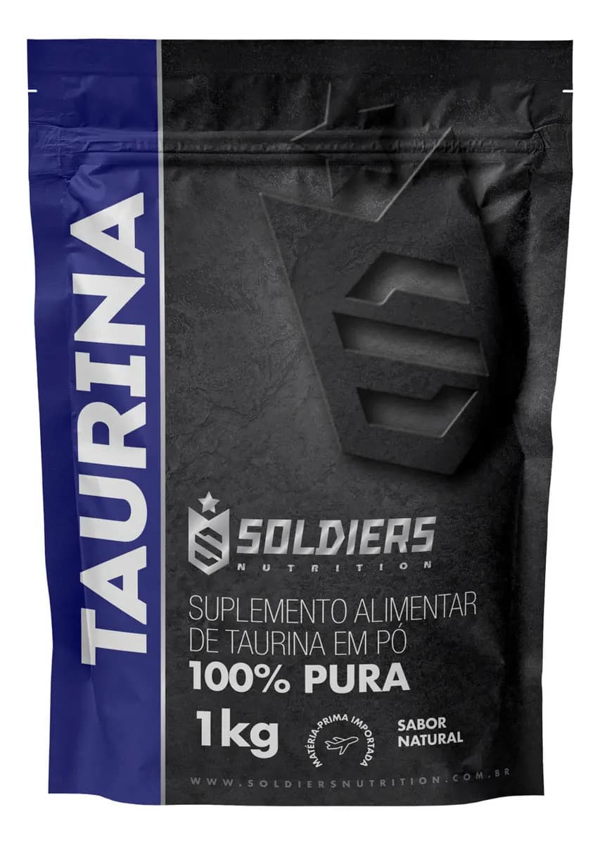 Soldiers Nutrition L- Taurina 1kg Suplemento em Pó 100% Pura Importada - Soldiers Nutrition