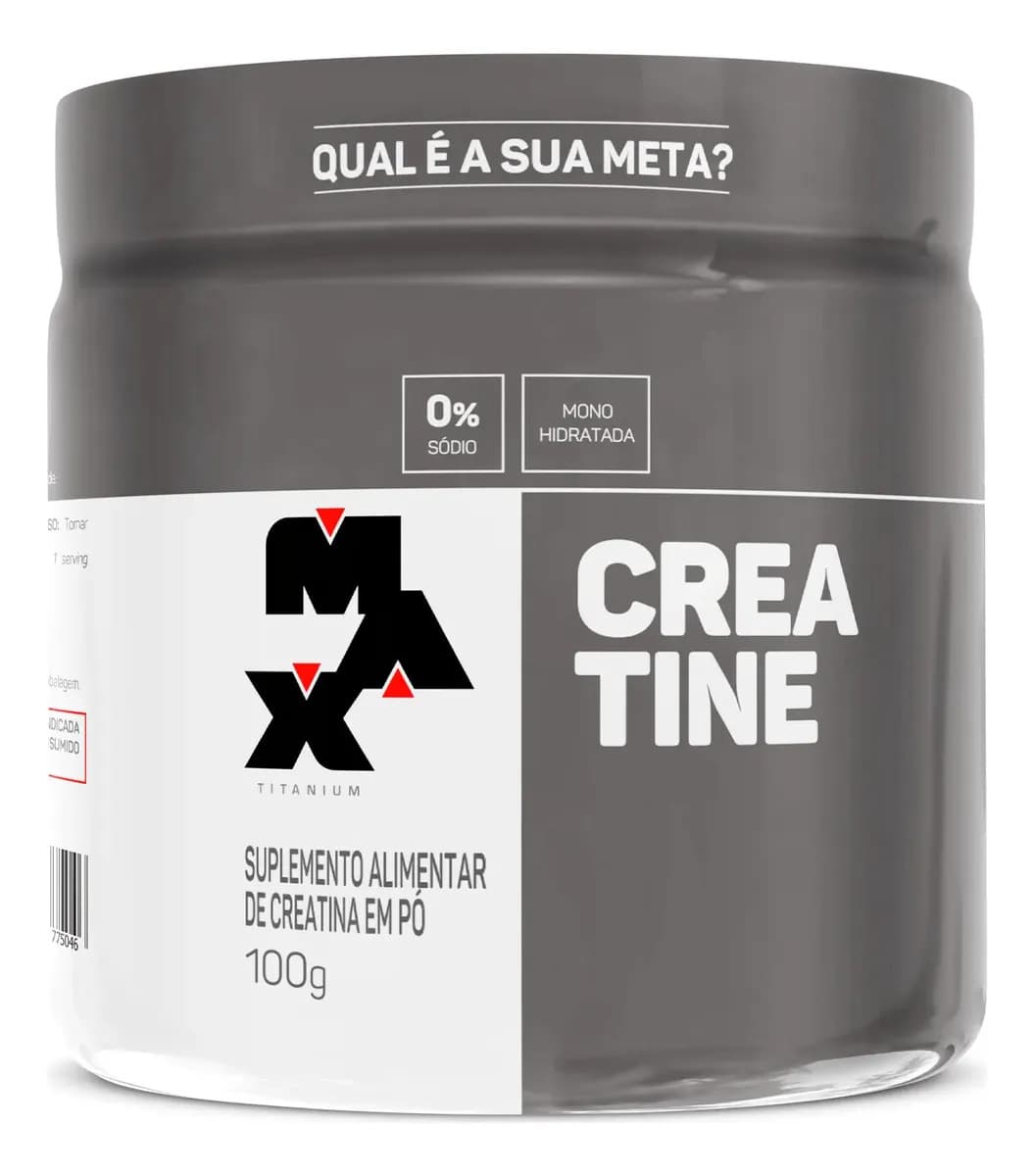 Max Titanium Creatina 100g Creatina Monohidratada Max Titanium Sem Sabor Alta Pureza