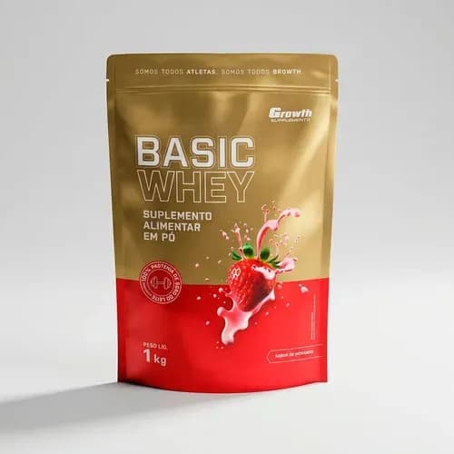 Growth Supplements Basic Whey 1kg Growth Supplements Morango