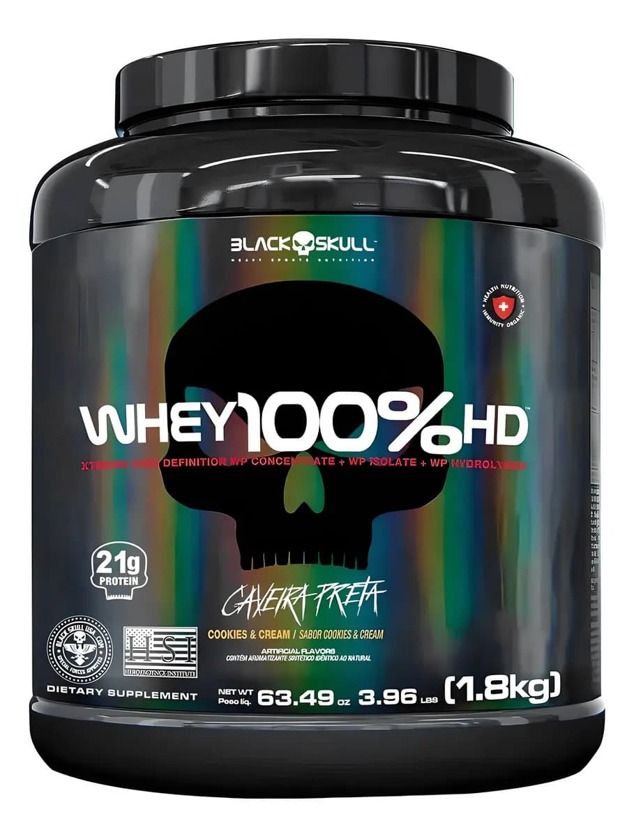 Black Skull Whey 100% HD Pote 1.8kg Cookies and Cream Black Skull