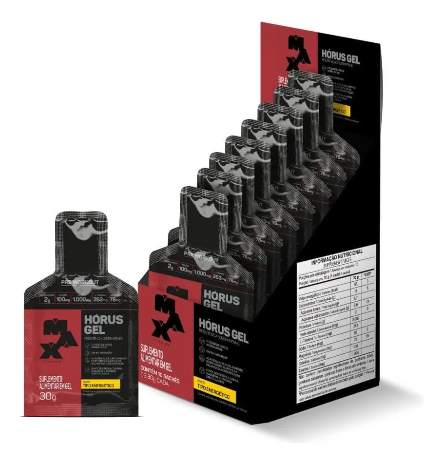 Max Titanium Pré Treino Horus Gel -Com 10 Sachês De 30g Max Titanium
