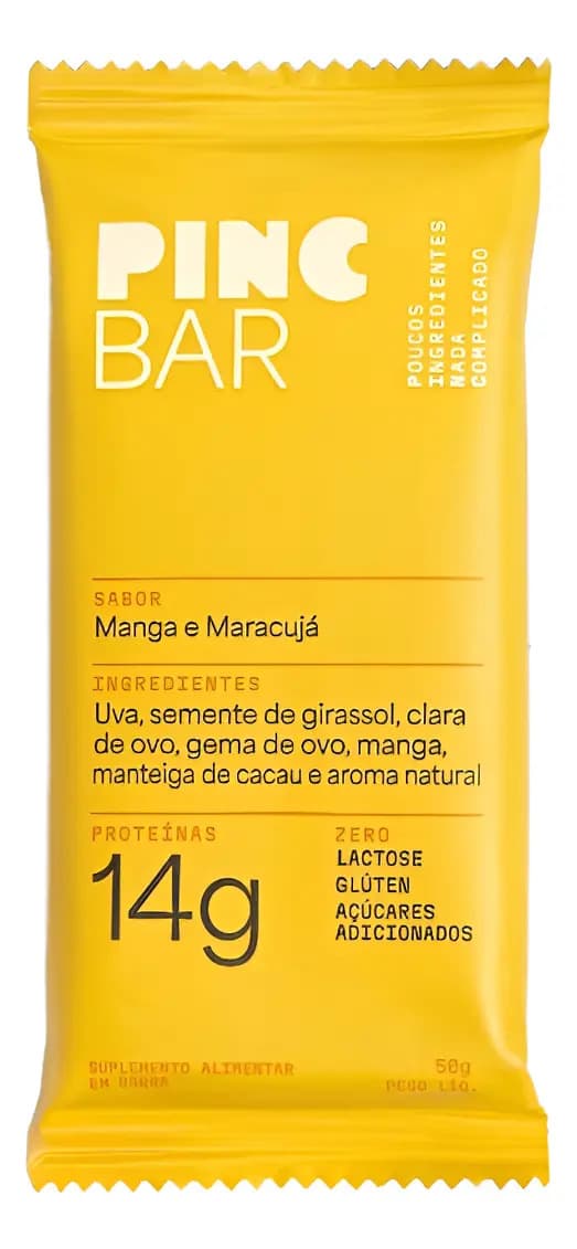 Pincbar Pincbar Barra De Proteína Natural 50g (06 Barras) Sabor Manga E Maracujá