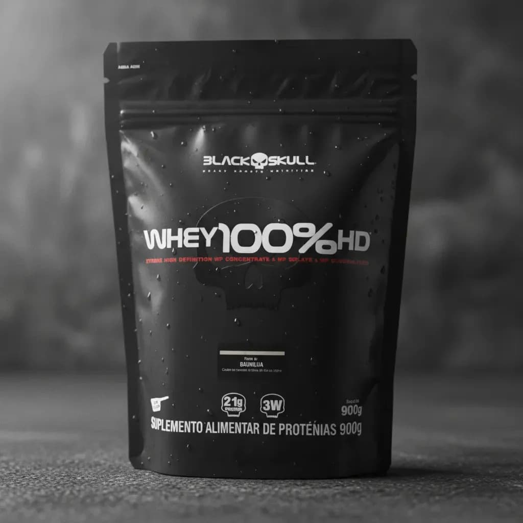 Black Skull Whey 100% Hd Refil Black Skull - 900g (wpc, Wpi E Wph) Sabor Cookies & Cream
