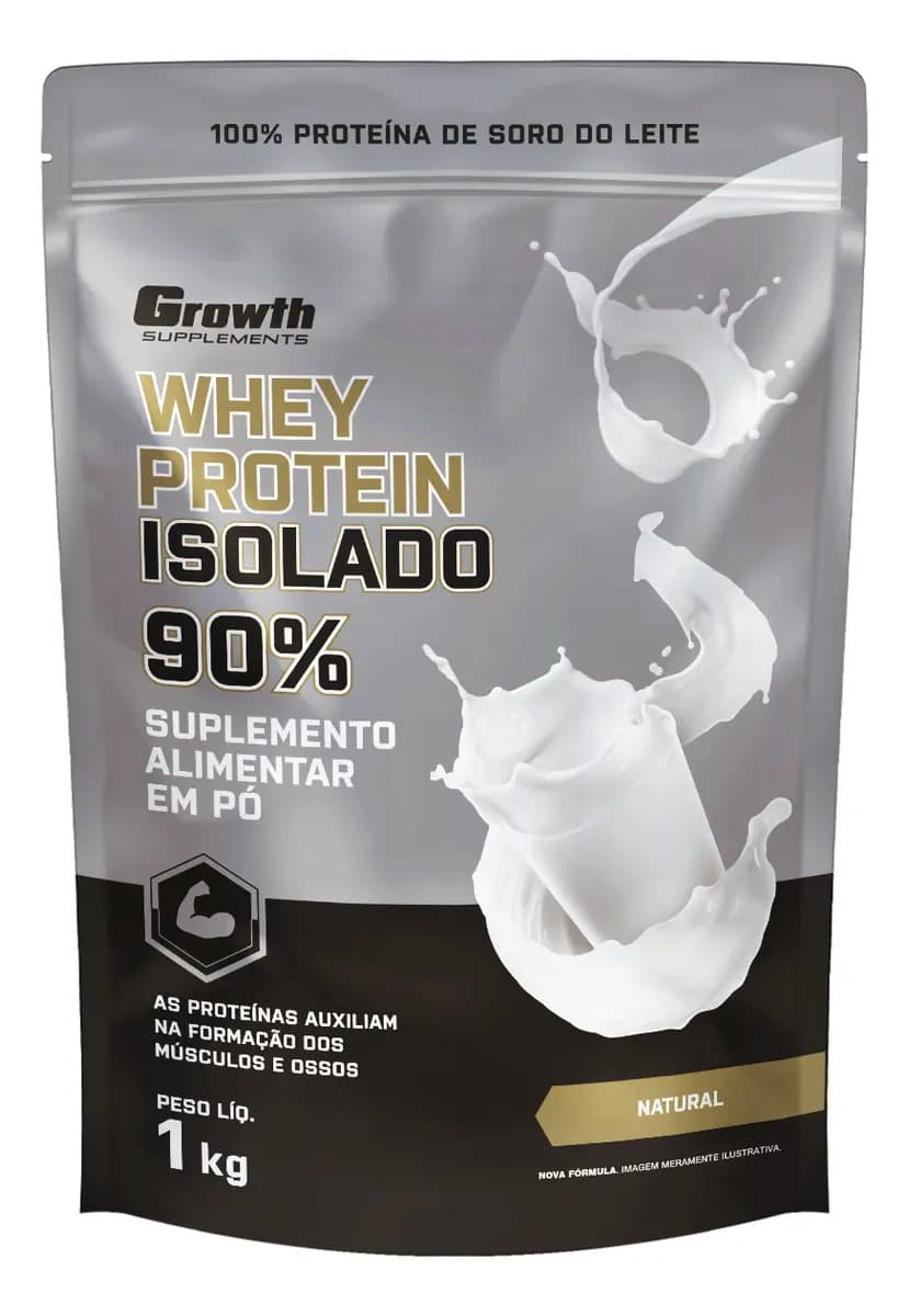 Growth Supplements Whey Protein Isolado 1kg Growth Supplements - Natural