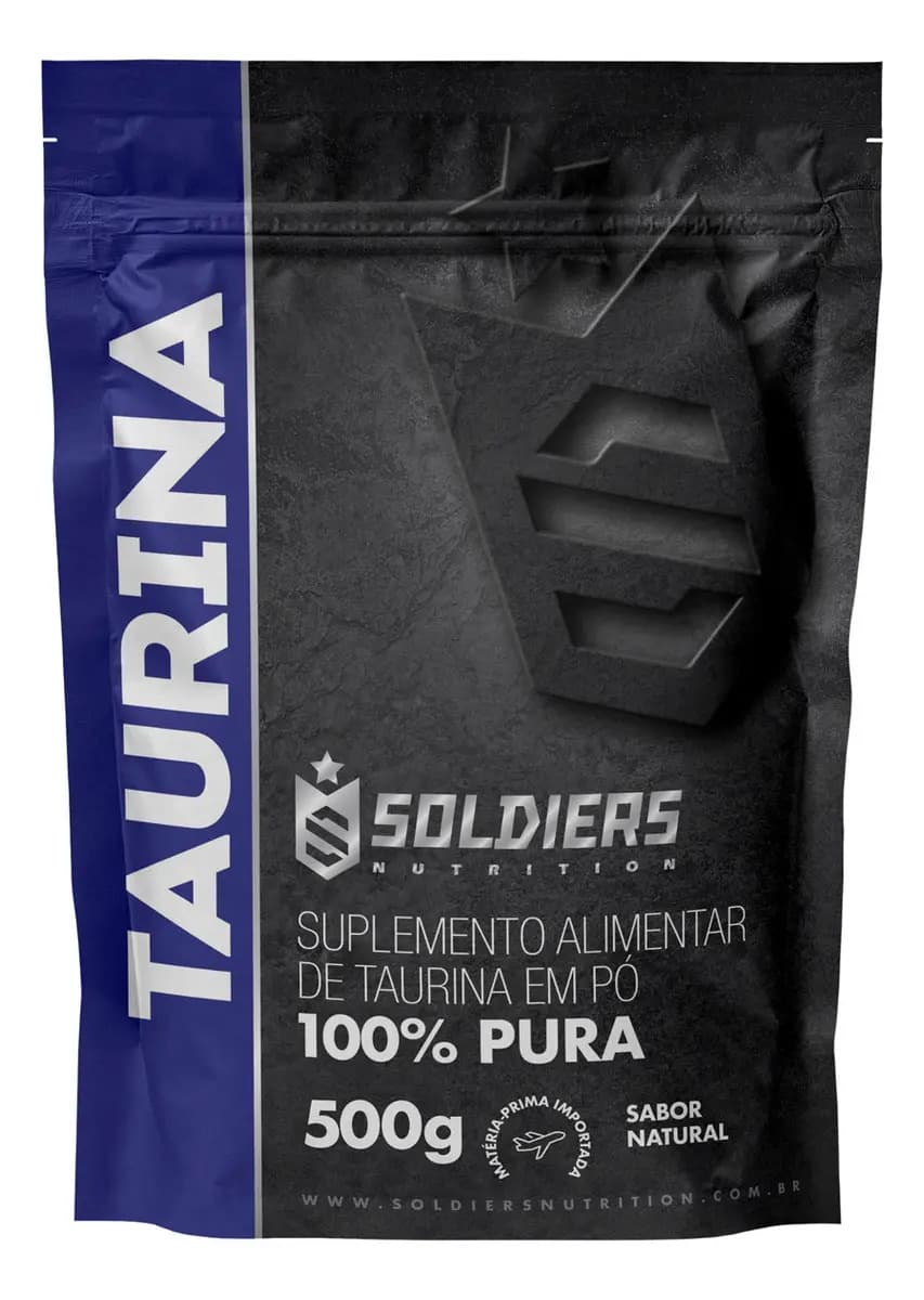 Soldiers Nutrition L- Taurina 500g Suplemento Alta Perfomance 100% Pura Importada - Soldiers Nutrition