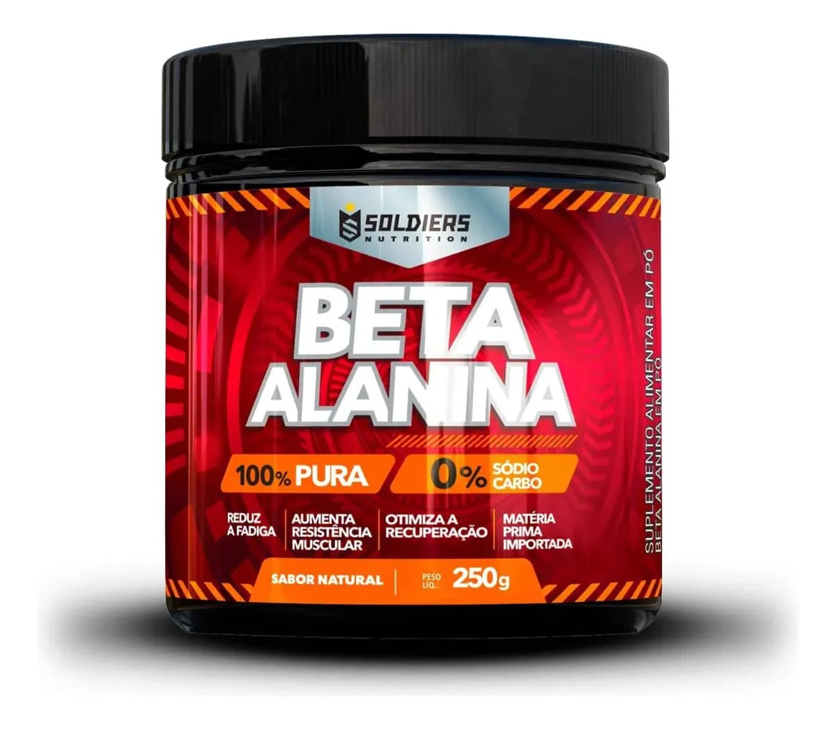 Soldiers Nutrition Beta Alanina 250g Suplemento em Pó Pura - Soldiers Nutrition