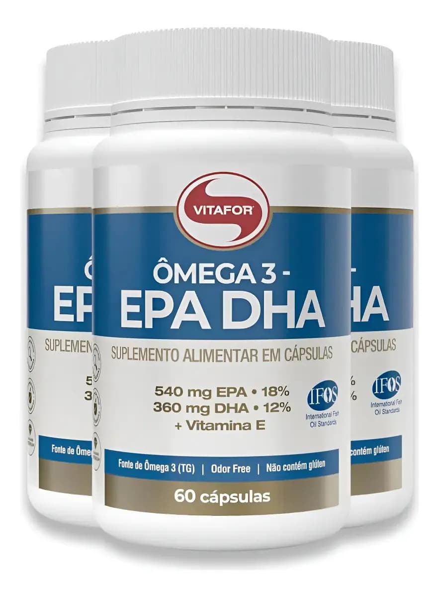 Vitafor Kit 3 Ômega 3 Epa Dha 60 Cápsulas Vitafor Sem Sabor