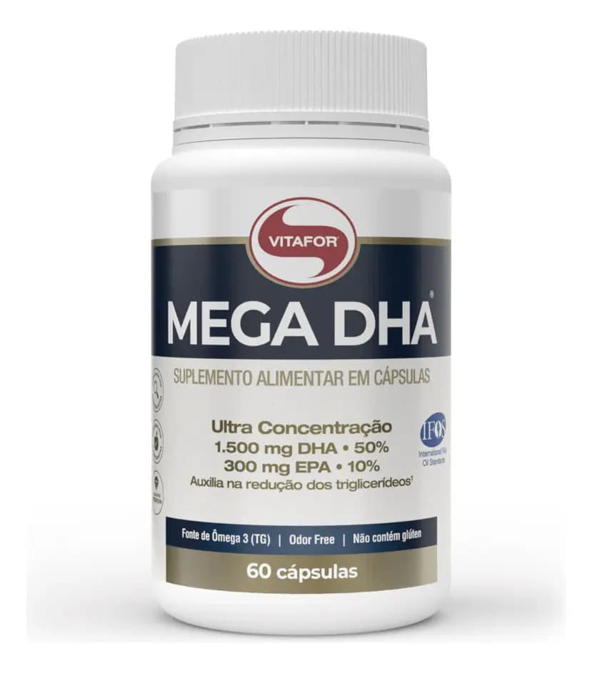 Vitafor Ômega 3 DHA Vitafor Mega DHA 60 Cápsulas de Alta Pureza