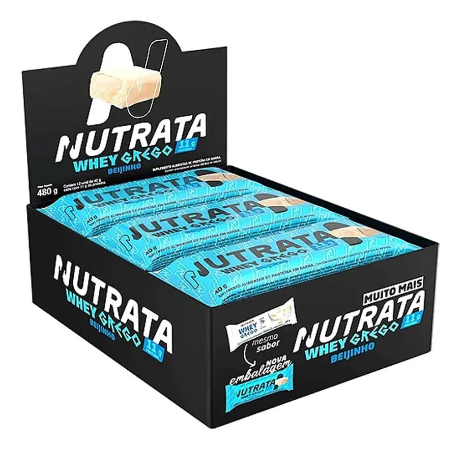 Nutrata Barra de proteínas Nutrata WHEY Grego 40G sabor Beijinho x 480g 12 un