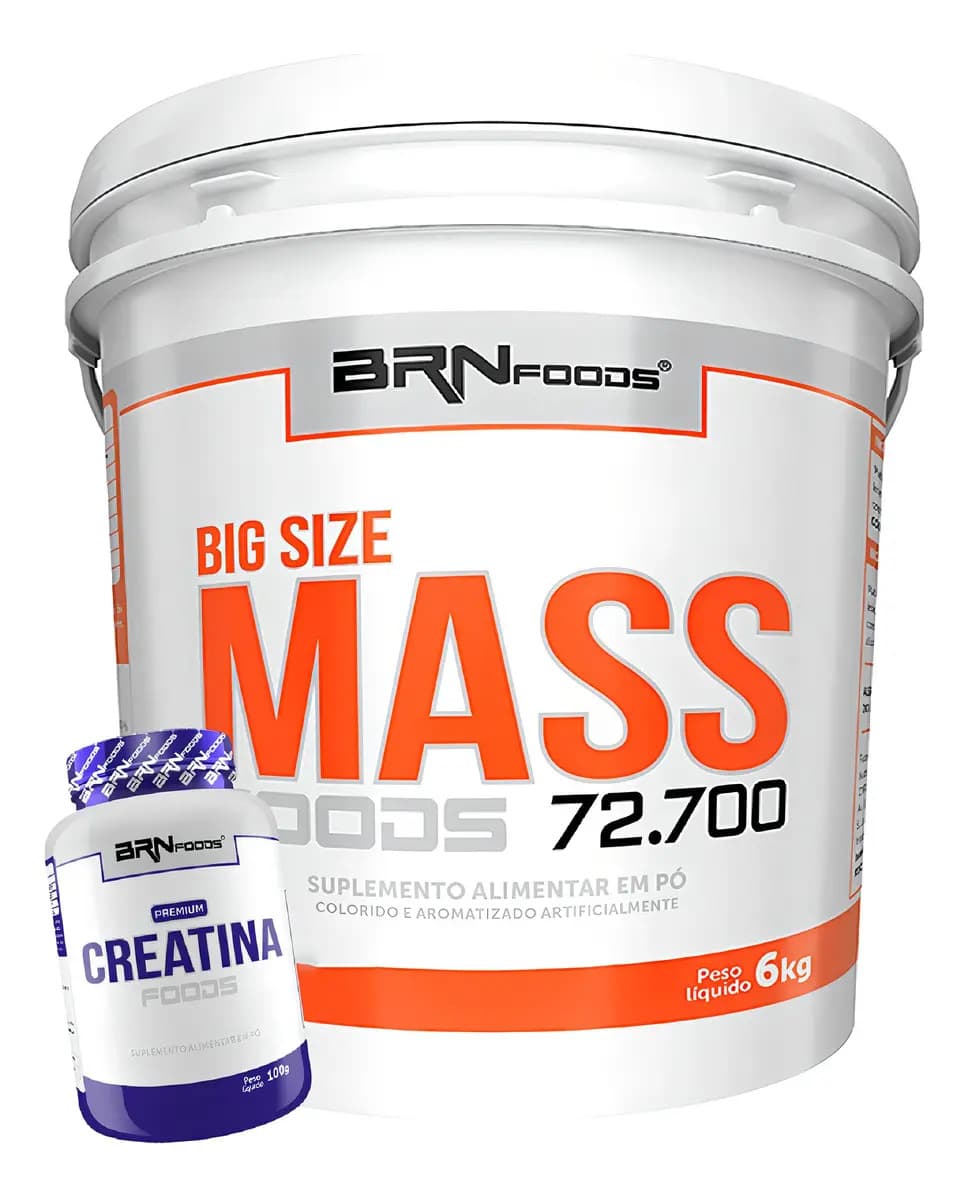 BR Nutrition Foods Kit Hipercalórico 6kg Mais Creatina 100g Sabor Morango BR Nutrition Foods