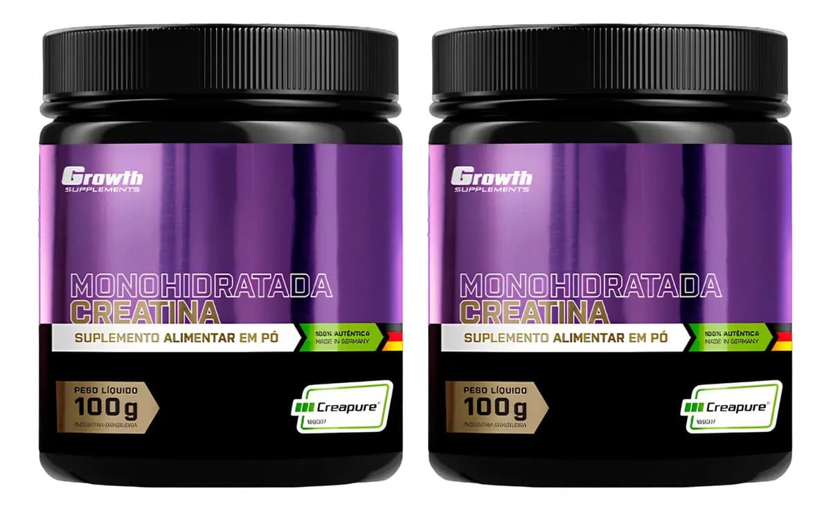 Growth Supplements Kit 2 X Creatina Creapure (100g) - Growth Supplements Sabor Natural