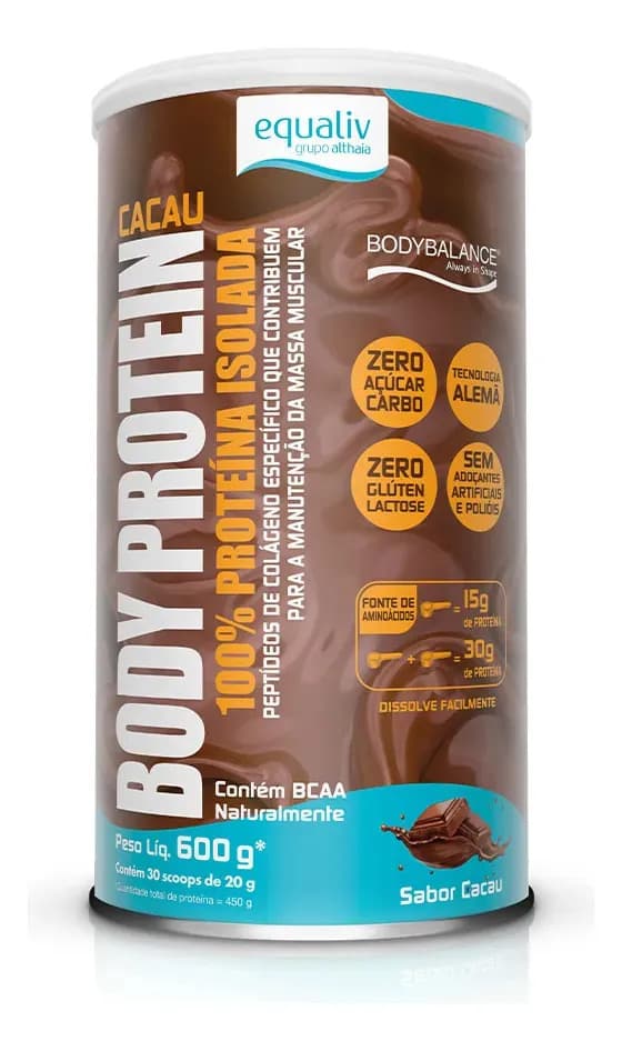 Equaliv Body Proteina Equaliv 600g Cacau. Sabor Cacau