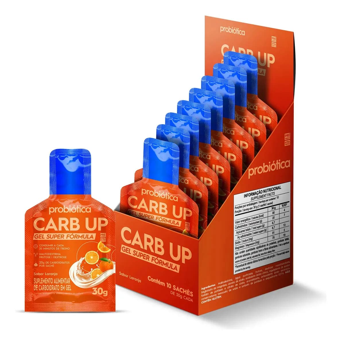 Probiótica Carb Up Gel Super Fórmula 10 Un x 30g Laranja Probiótica