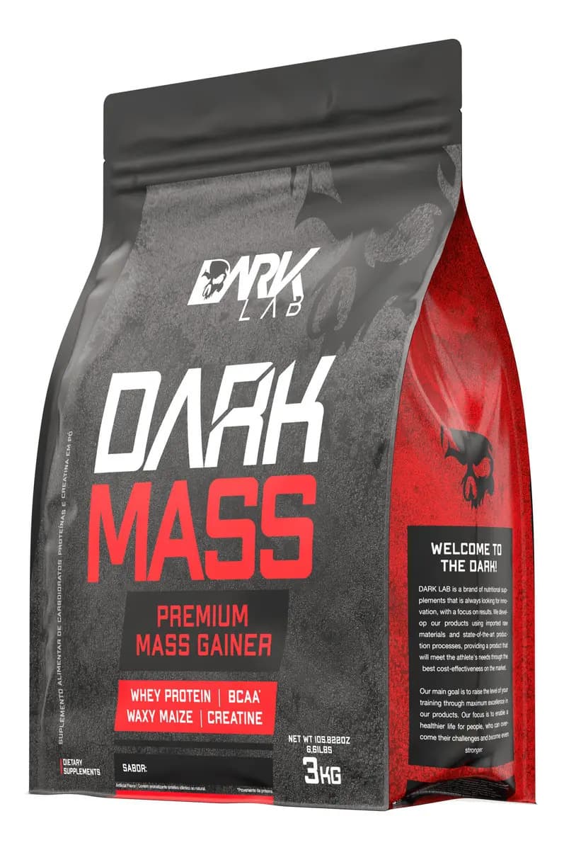 Dark Lab Hipercalórico Dark Mass 3kg Dark Lab Sabor Morango