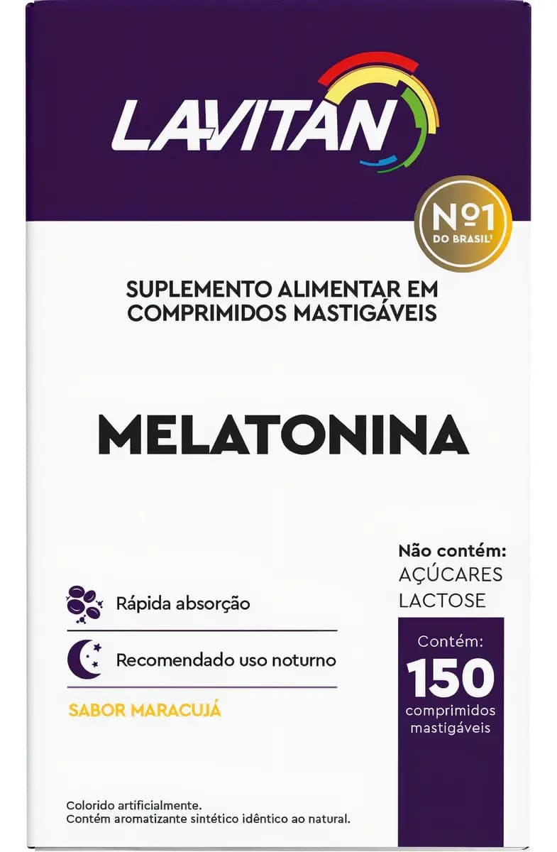 Lavitan Lavitan Melatonina 0,21mg 150 Comprimidos Mastigáveis Maracujá