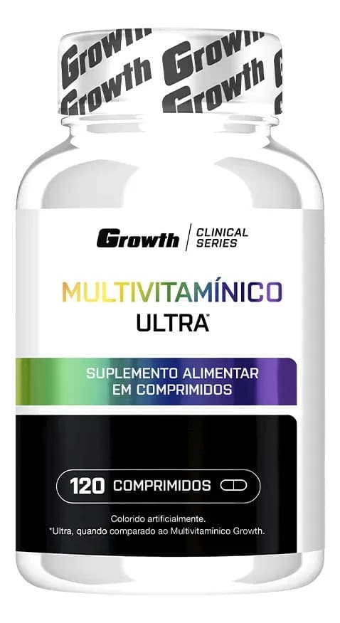 Growth Supplements Multivitamínico Ultra 120 Comp - Growth Supplements Sabor Sem Sabor