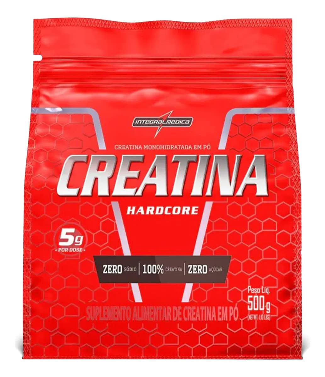 Integralmédica Creatina Hardcore Monohidratada 500g Pó Pouch Integralmédica Sem Sabor