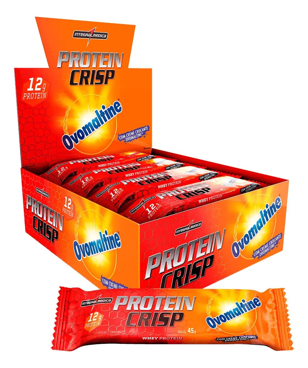 Integralmédica Crisp Bar Barrinha Proteica Cx 12 Unidades Sabor Ovomaltine