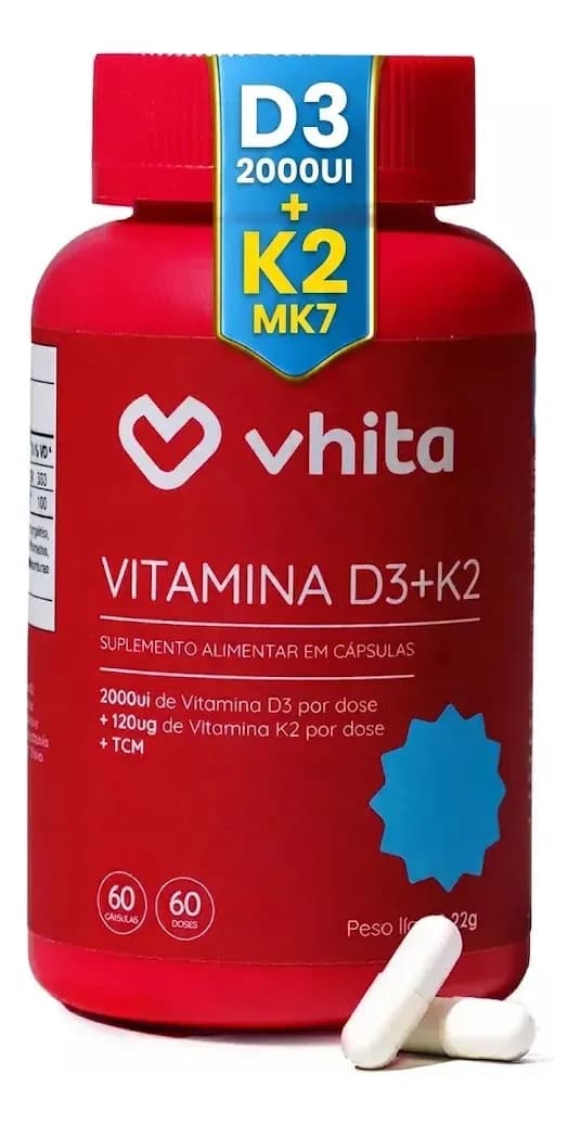 Vhita Vitamina D3 2000ui + K2 MK7 60 cápsulas Vhita