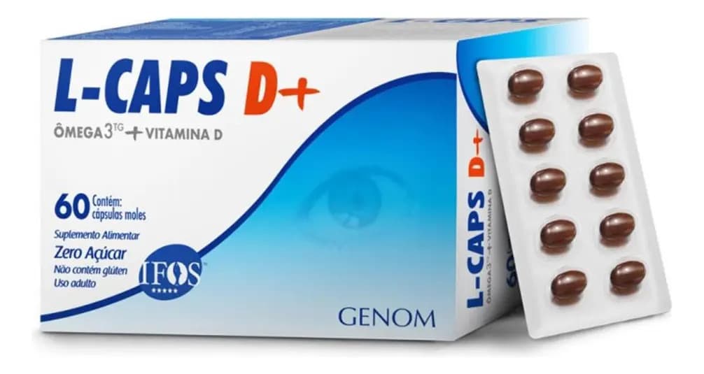 Genom L- Caps D+ Ômega 3 + Vitamina D C/60 Cápsulas