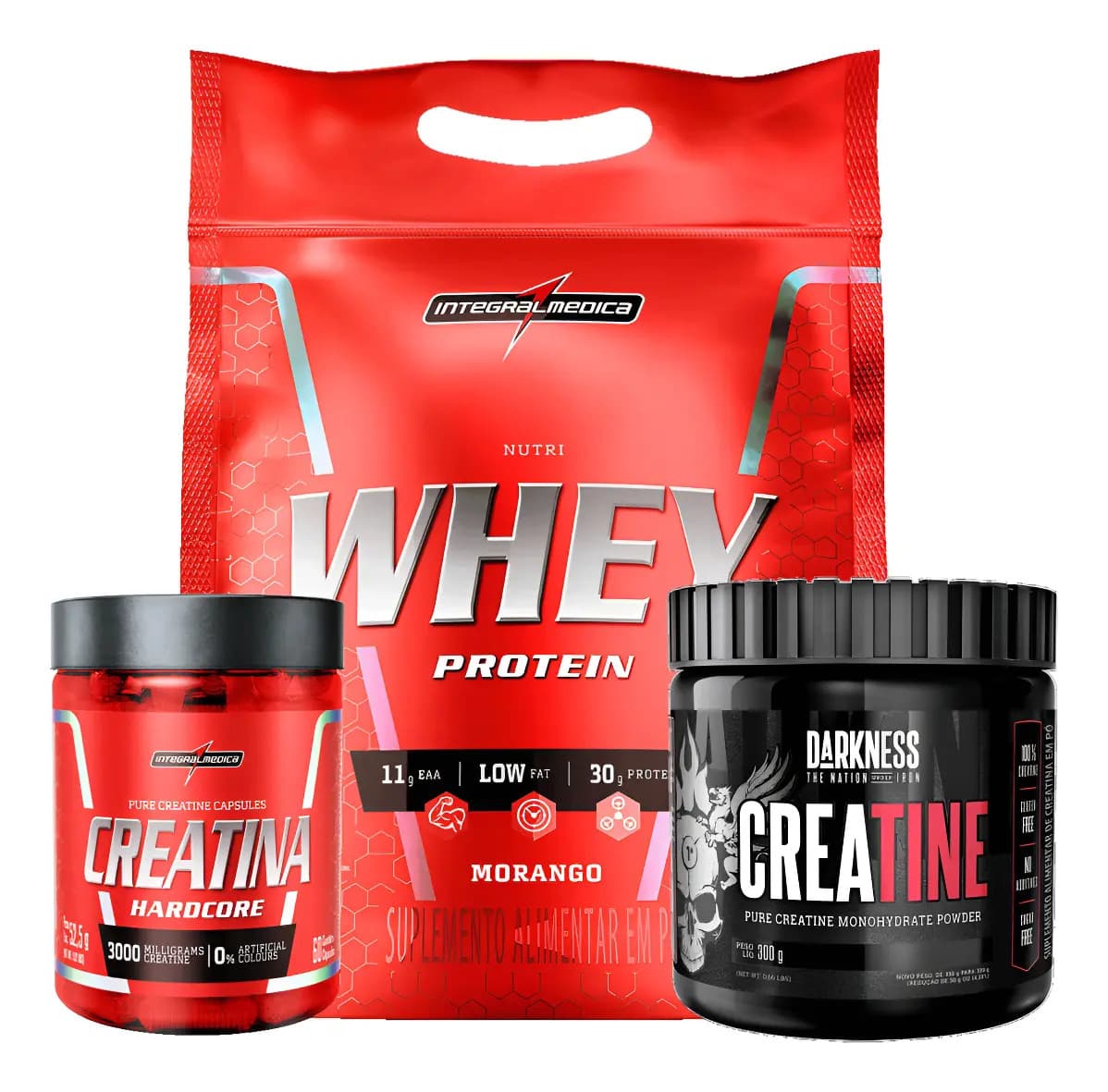 Integralmédica Kit Whey Protein Nutri Whey Baunilha 907g com Creatina Integral Médica