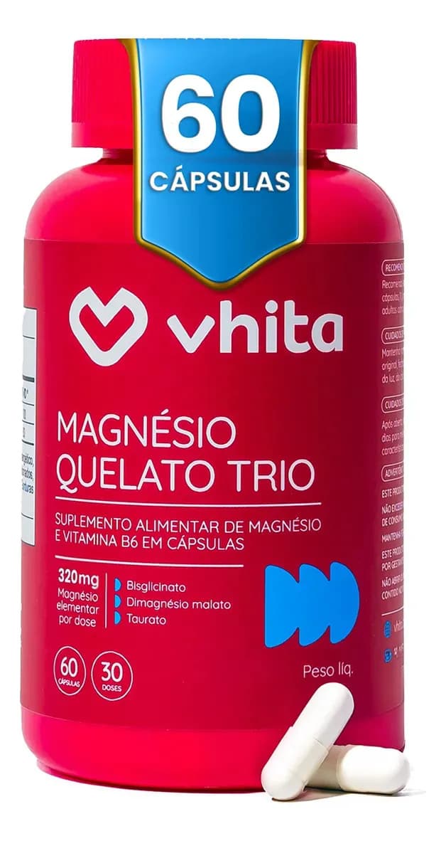 Vhita Magnésio Quelato Trio Vhita 3 Em 1 - 60 Caps