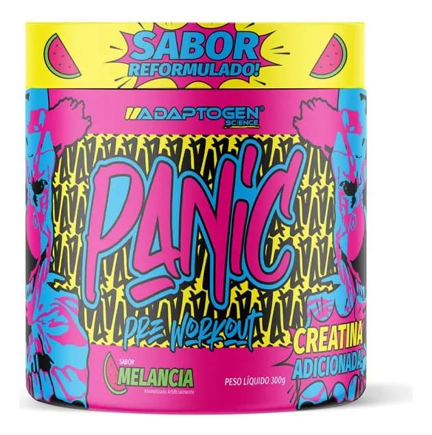 Adaptogen Science Suplemento Em Pó Adaptogen Science Panic Pré Treino Com Creatina Pote 300g Sabor Melancia