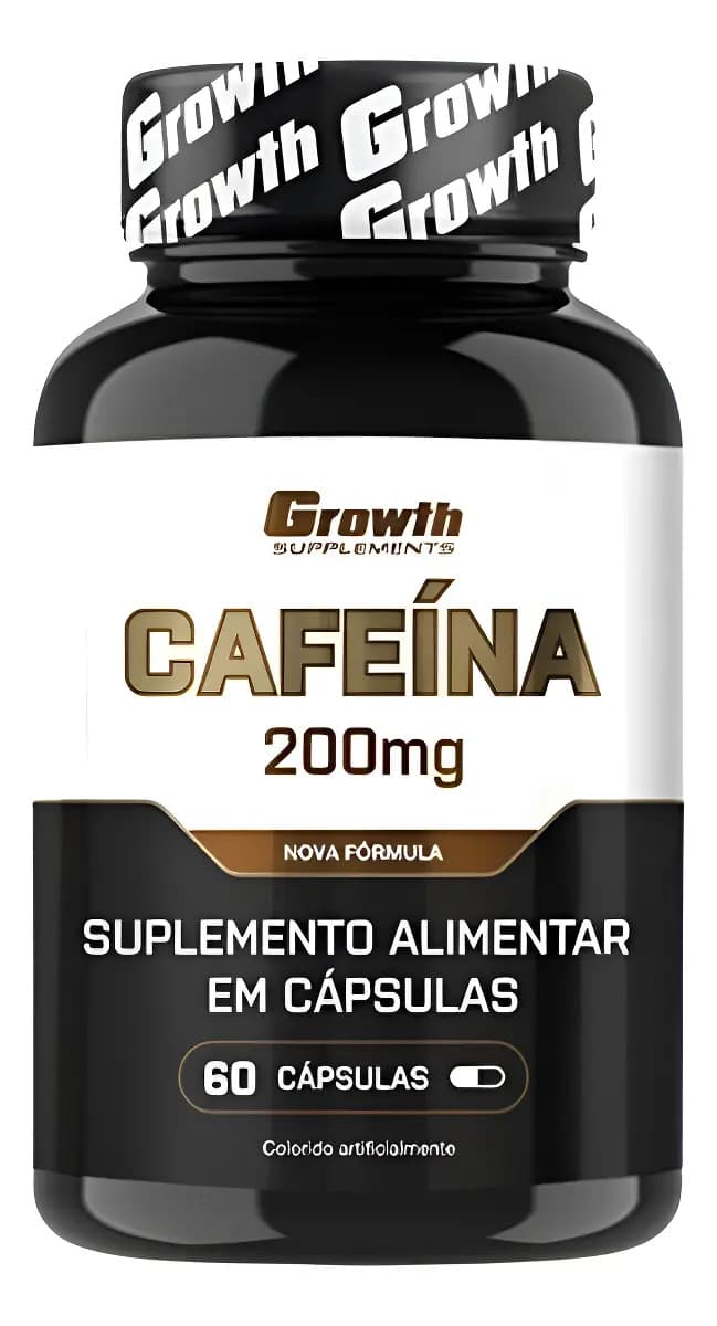 Growth Supplements Cafeína 200mg (60 Caps) Termogênico Growth Supplements