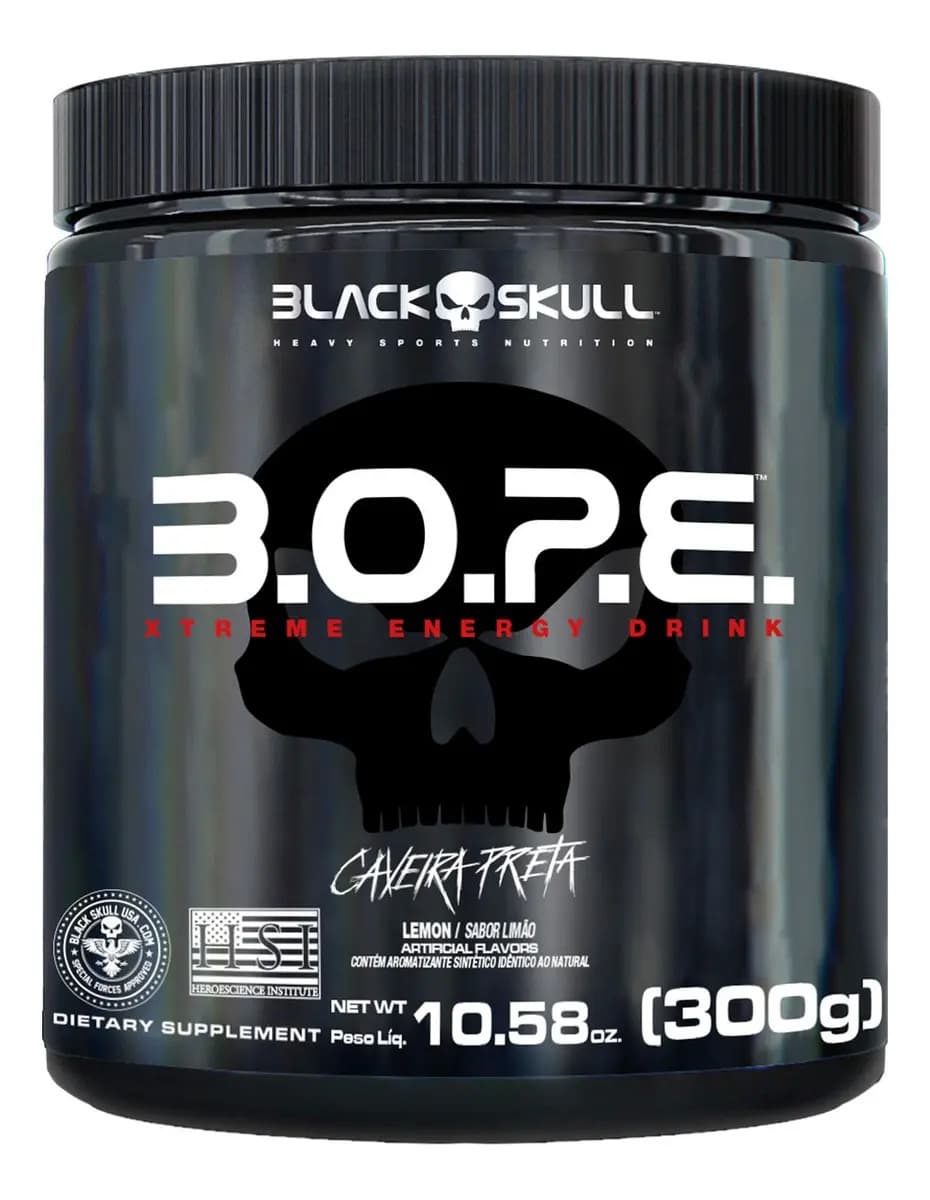 Black Skull Pré-treino Bope Limão 60 Doses - 300g Black Skull