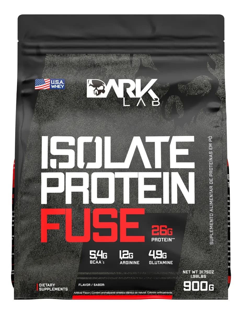 Dark Lab Whey Isolate Protein Fuse 900g Dark Lab Sabor Morango