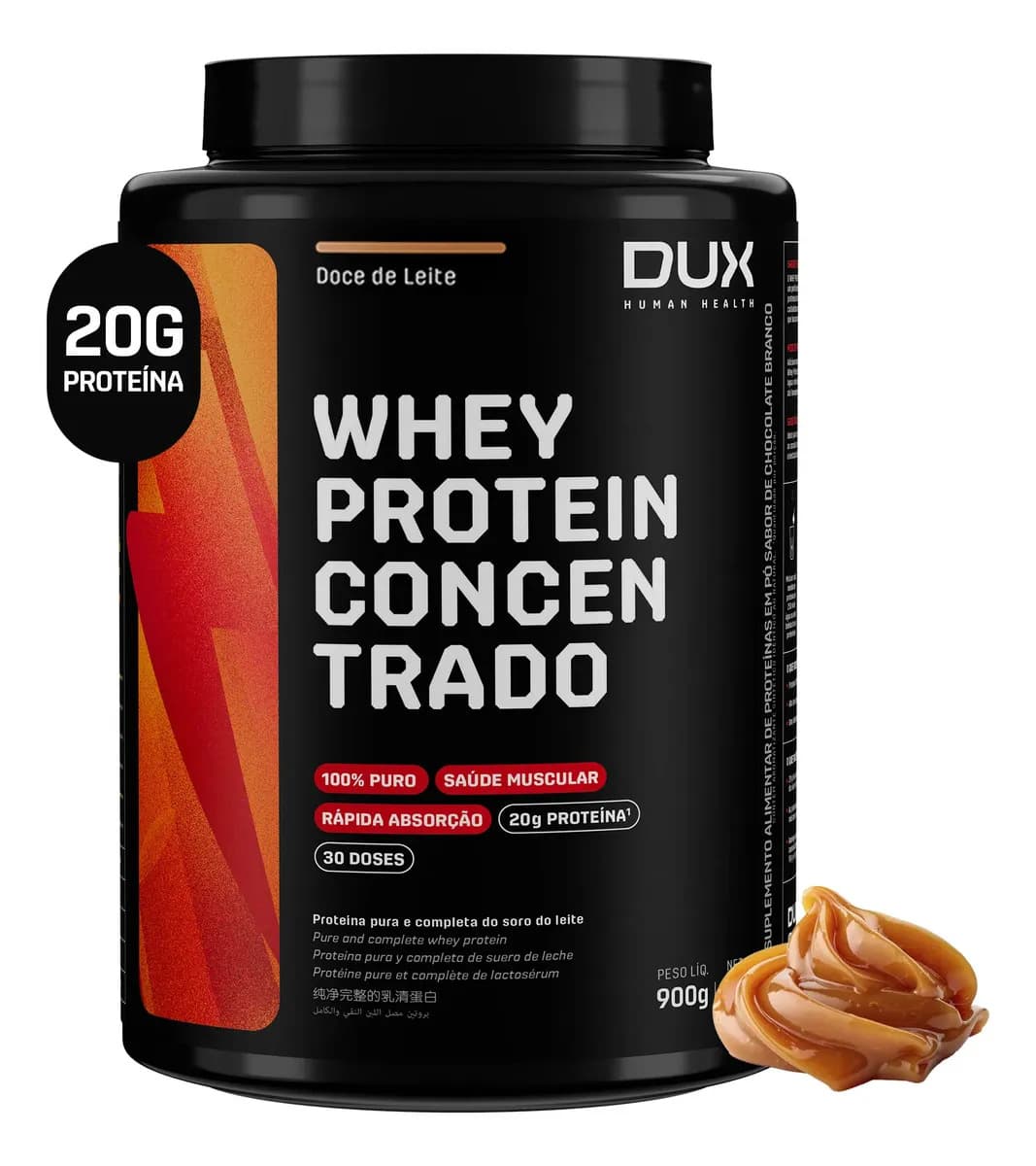 Dux Nutrition Whey protein concentrado 900g doce de leite