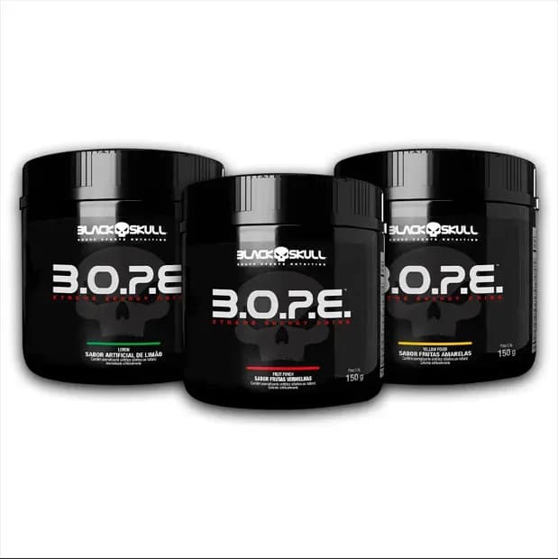 Black Skull Kit Pré-Treino Black Skull B.O.P.E. Com Cafeína e Creatina