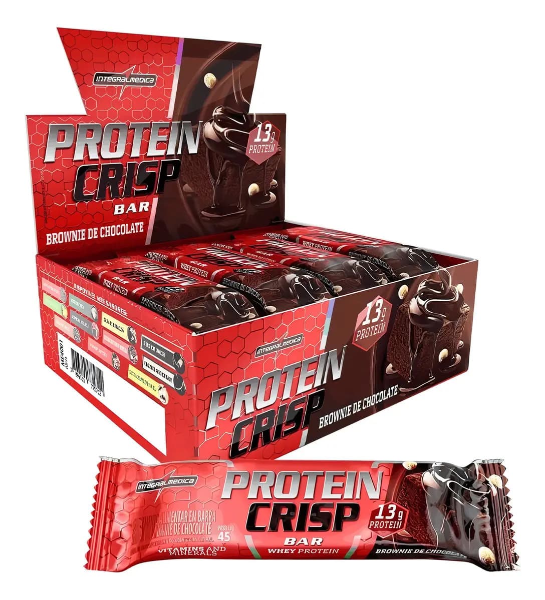 Integralmédica Barra Proteína Integralmédica Protein Crisp 540g Unidades 12 Sabor Brownie De Chocolate