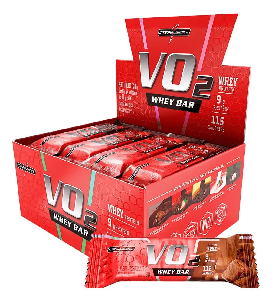 Integralmédica Suplemento Vo2 Whey Bar Chocolate 12 Unidades Integralmédica Chocolate