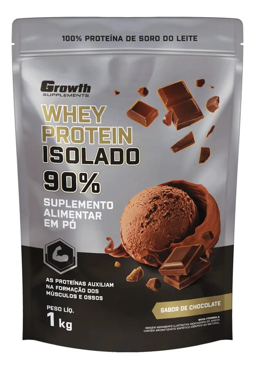 Growth Supplements Whey Protein Isolado 1kg Growth Supplements - Chocolate