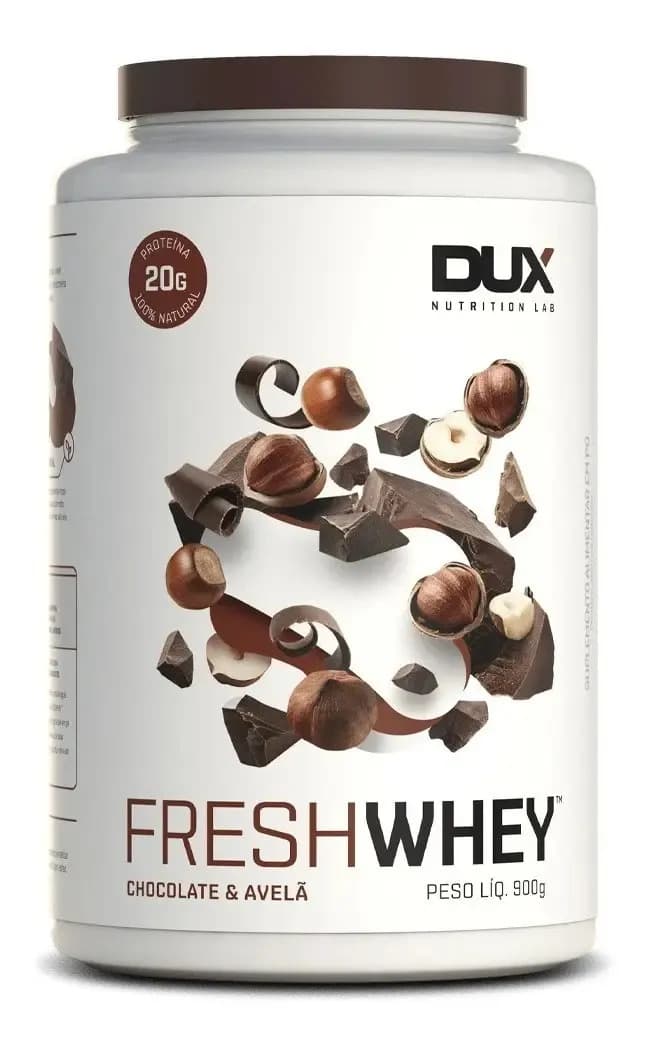 Dux Nutrition Fresh Whey 900g - Dux Nutrition Sabor Chocolate Belga E Avelã