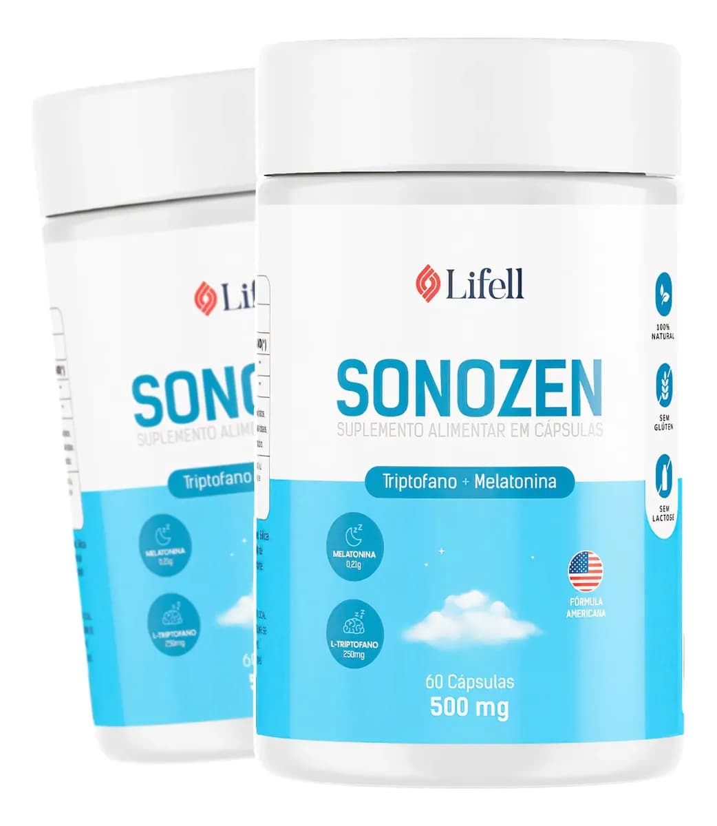 Lifell 2x Sonozen 60caps Triptofano Melatonina Suplemento Melatonina